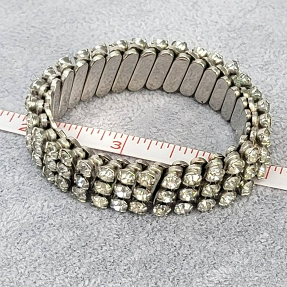 Rhinestone Beaded Stretch Bracelets Lot in Black Floral Silver Gold Green LI326 - Picture 5 of 8